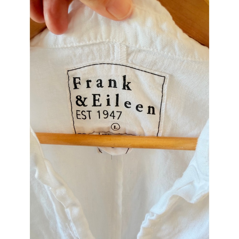 Frank & Eileen Daphne Sleeveless Shirtdress Linen Midi Women White Large (D4) - Picture 4 of 8